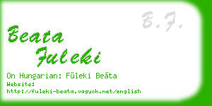 beata fuleki business card