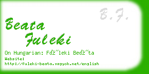 beata fuleki business card